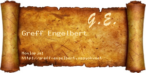 Greff Engelbert névjegykártya
